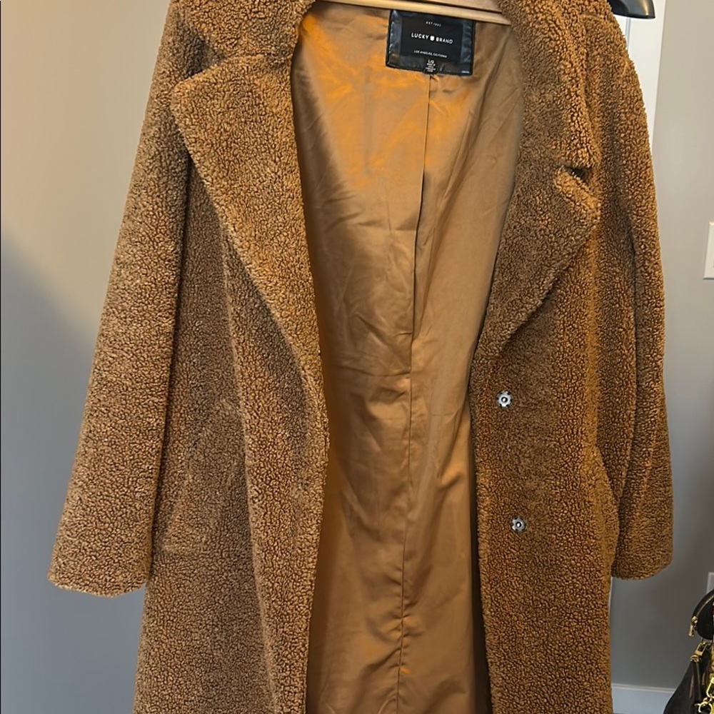 Lucky Brand Brown Teddy Jacket Cozy Oversized Fit - Picture 5 of 5